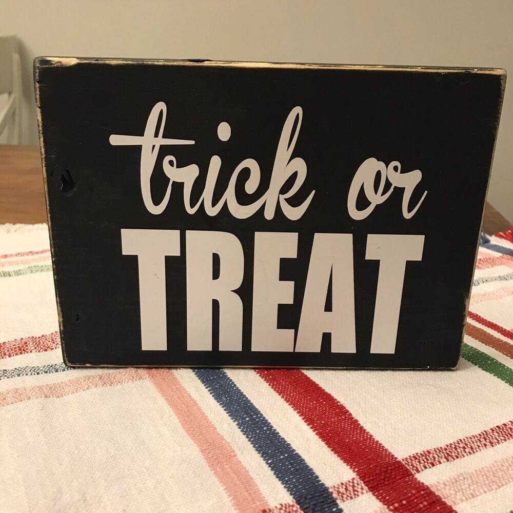 Christmas & Halloween Farmhouse Vinyl Wood Sign Double Sided